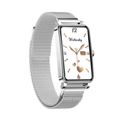 ZX19 1.45 inch HD Screen Bluetooth 5.0 IP68 Waterproof Women Smart Watch, Support Sleep Monitor / Menstrual Cycle Reminder / Heart Rate Monitor / Blood Oxygen Monitoring, Style: Milanese Strap(Silver) - Eurekaonline