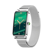 ZX19 1.45 inch HD Screen Bluetooth 5.0 IP68 Waterproof Women Smart Watch, Support Sleep Monitor / Menstrual Cycle Reminder / Heart Rate Monitor / Blood Oxygen Monitoring, Style: Milanese Strap(Silver) - Eurekaonline